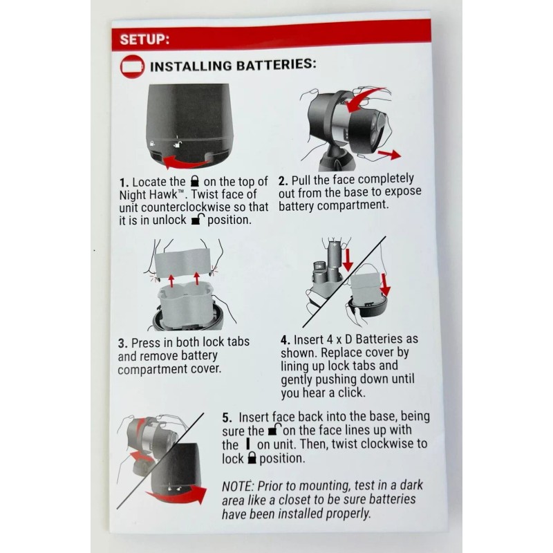 NIGHTHAWK 2 Night Hawk Security Spotlight 450 Lumen LED Battery