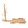 Key Storage Tray Wood Modern Guitar Shaped Base Jewelry Key