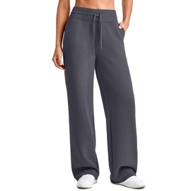 G4Free Women Smoofit Modal Soft Wide Leg Sweatpants Casual Drawstring Mid Waisted Yoga Travel Pants(Deep Grey,XS,27")