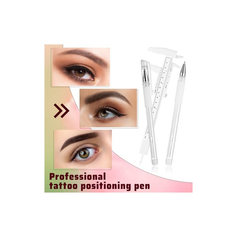 Eyebrow Mapping Kit, 4Pcs Eyebrow Microblading Marker Pens with 4