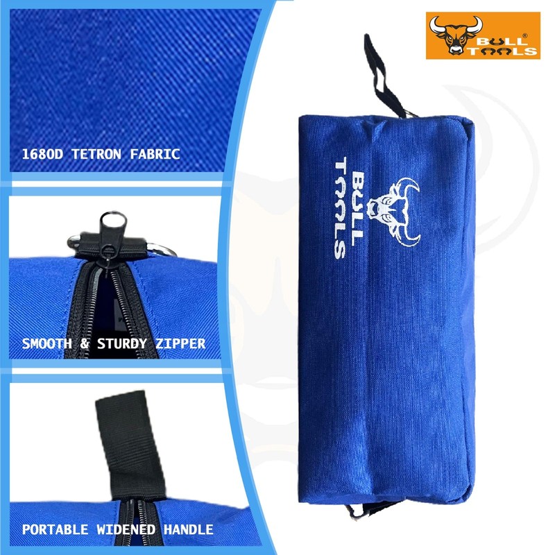 Pack of 7 Tool Pouch Zipper Bags, Waterproof, Heavy-Duty Ballistic