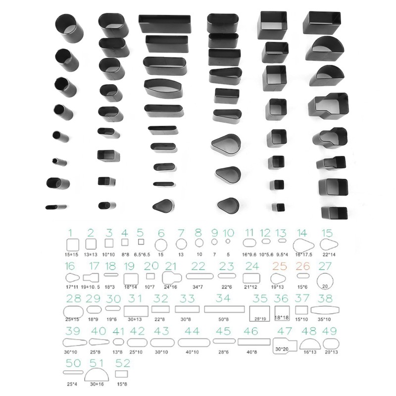 52pcs Multi Shape Leather Hole Punch Cutter Tools Set Handmade