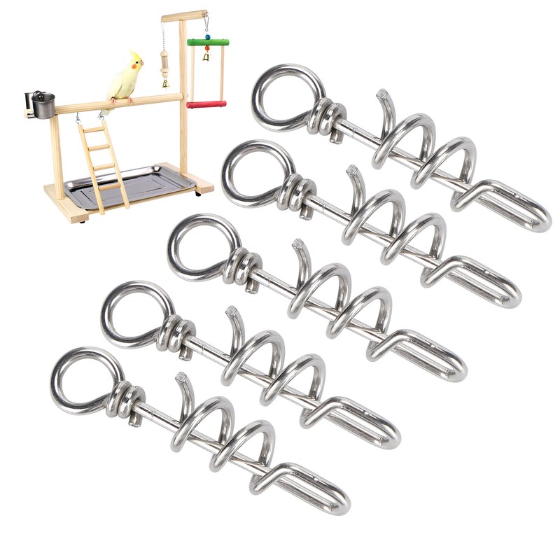 5 Pcs Bird Parrots Foot Ring Buckle Stainless Steel Foot
