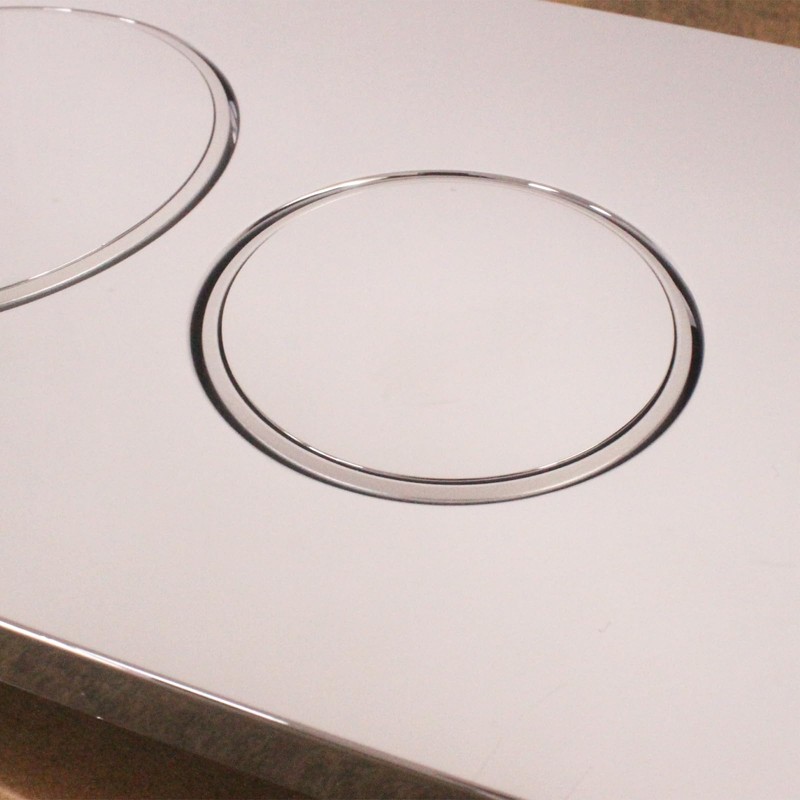 Bright Silver Dual-Flush Actuator Plate for Concealed Cisterns Compatible with