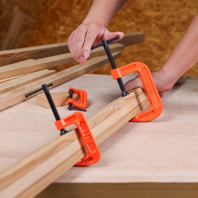 PONY Malleable Iron C-Clamp Set, 3-Piece, (1", 2", 3")