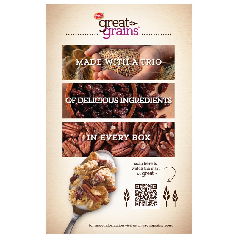Great Grains Raisins Dates & Pecans Breakfast Cereal, Crunchy Clusters