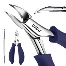 DEOU Podiatrist Toenail Clippers Ingrown Toenail Tools for Thick Nails and Inlaid Nails,Manicure and Pedicure Clippers,Heavy Duty Nail Clippers, Pedicure Tools (Dark Blue+Nail Remover)