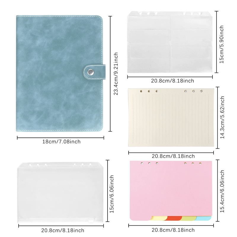 Skycase A5 Binder Notebook Folder Portfolio, 6 Holes Loose Leaf