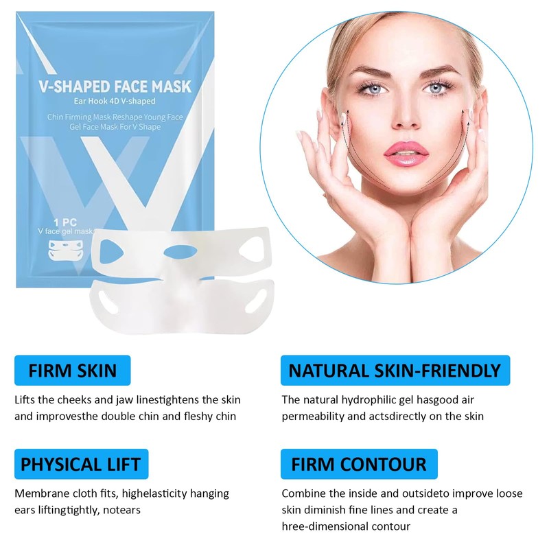 Leogony 10PCS Reducer Double Chin Mask, Hydrating and Anti-aging V