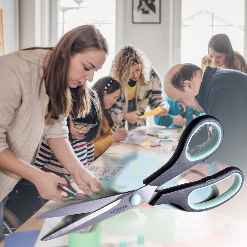 Achieva 8" Titanium Scissors, Black, 4PK (94108)