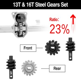 OGRC Complete Axles Front Rear Axle Assembly Bridge Diff Housing Cover Steering Knuckle Rod Tie Links with Universal Joint Shaft Servo Mount for 1/24 SCX24 Bronco Gladiator Deadbolt JLU C10 (Silver)