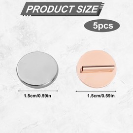 5pcs Magnetic Mini Brooch Converter, Almost Invisible Brooch Pin Converter Harm Free Metal Pin Backs for Thin Fabric (Rose Gold)