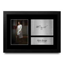 HWC Trading FR A4 Alice Braga Queen of the South Teresa Mendoza Gifts Printed Signed Autograph Picture for TV Show Fans - A4 Framed