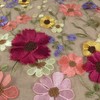 47'' 3D Mixed Colors Embroidered Flowers on Black, Beige, Green