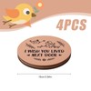 4pcs Wooden Drink Coasters, 4 Inch Round Wood Cup Rustic
