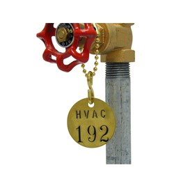 Brady 232601 1/2" Diameter Stamped Brass Valve Tags, Numbers 001-025, Legend"PLBG" (25 per Package)