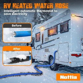 25FT Heated Water Hose for RV Drinking Blue Water Hose Freeze Protectio -45 F for RV, Trailer,Garden,Home | Nottia