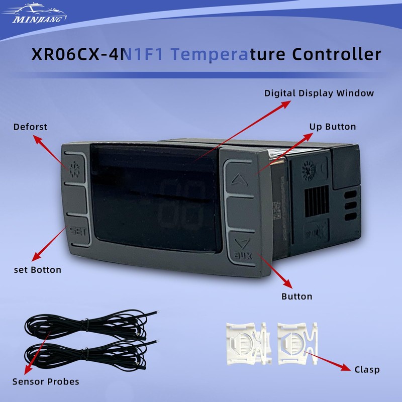 XR03CX-4N0F1 Digital Temperature Controller, 120V Thermostat Controller with Temperature Sensor