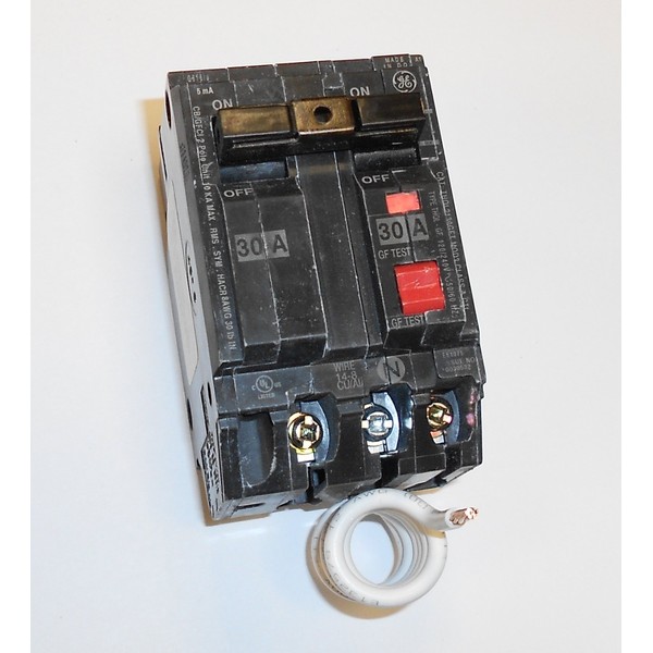 GE THQL2130GFT Plug-In Mount Type THQL Feeder Self-Test Ground Fault Circuit Interrupter 2-Pole 30 Amp 120/240 Volt AC