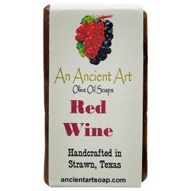 An Ancient Art’s Bar Soap - All Natural Soap Handmade with Olive Oil, Palm Oil, and Coconut Oil (Red Wine)