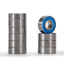 XIKE 10 Pcs MR115-2RS Mini Ball Bearings 5x11x4mm, Bearing Steel and Double Rubber Seals, Pre-lubrication, MR115RS Deep Groove Ball Bearing with Shields.