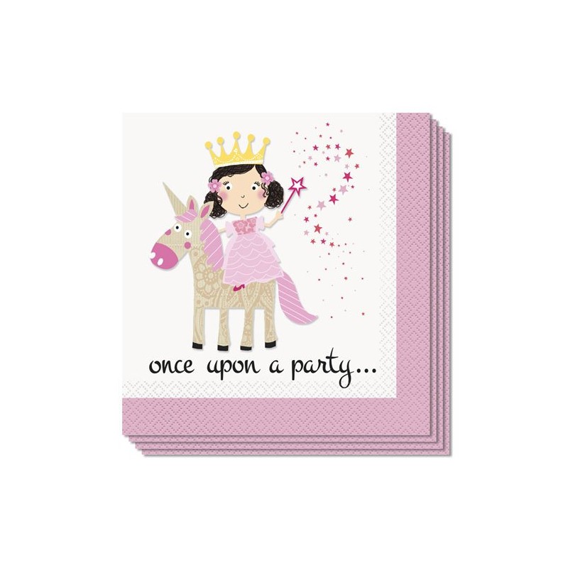 Princess & Unicorn Party Napkins, Pack of 16