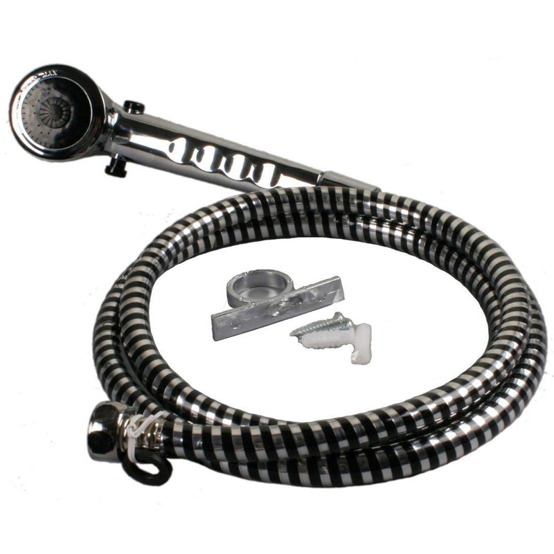 RV/Mobile Home Chrome 4-in. Shower Faucet with Clear Handles and
