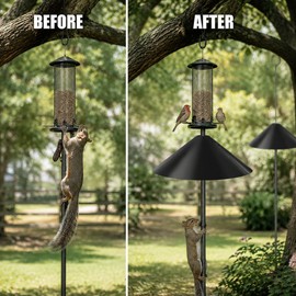 2 Pack 18-Inch Squirrel Baffles for Bird Feeders – Durable Plastic Feeder Guards for Outdoor Hanging or Pole Setups