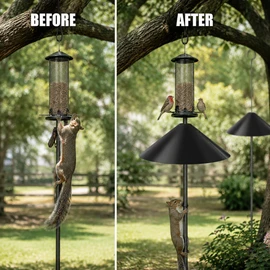 2 Pack 18-Inch Squirrel Baffles for Bird Feeders – Durable Plastic Feeder Guards for Outdoor Hanging or Pole Setups