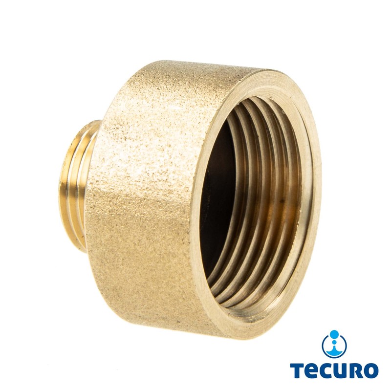 Reducer extension – outer x internal thread in untreated brass.
