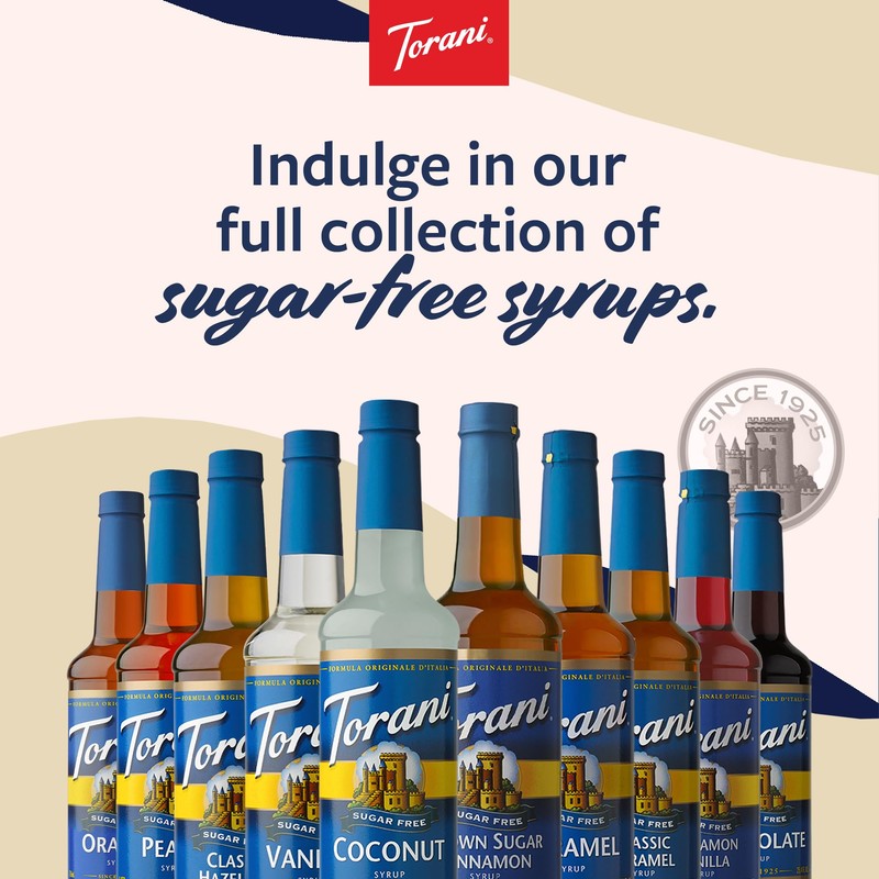 Torani Sugar Free Coffee Syrup, Vanilla Flavored Syrup for Drinks,