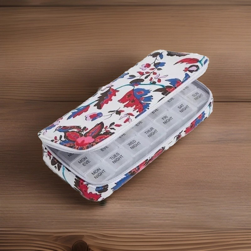 Vera Bradley Large Travel Pill Case Vineyard Floral Organizer