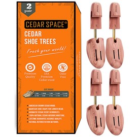 Cedar Space Wooden Shoe Stretcher Tree, 6.5-14 Sizes Cedar Wood Shoe Trees,2/4PC Shoe Stretcher for Men, Sneakers,Boots