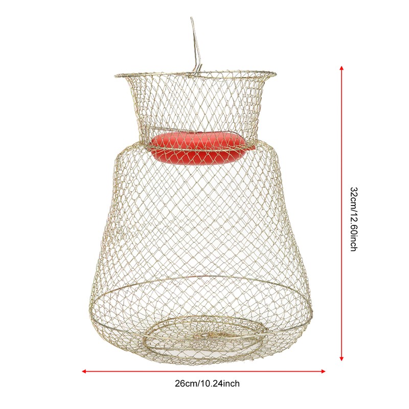 Stainless Steel Foldable Round Portable Fish Shrimp Basket Fishing Net