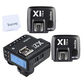 Godox X2T-C 2.4G TTL Wireless Flash Trigger with 2X X1R-C Controller Receiver for Canon,E-TTL II Function,Compatible Smartphone Remote,Compatible 600EX-RT/580EXII/580EX/430EXII/V860C