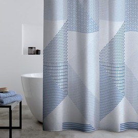 Catherine Lansfield Larsson Geo 180x180cm Shower Curtain Panel Blue