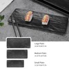 Yinshine Melamine Sushi Plates Set, 3pcs Black Rectangular Serving Trays,