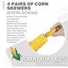 8 Jumbo Corn Skewers - Stainless Steel Cob Forks Holders,