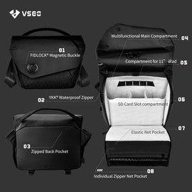 VSGO - Bolsa de fotografía profesional para hombres y mujeres, con interruptor de cámara digital micro SLR para cámara digital UAV, bolsa de almacenamiento digital