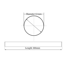 2Pcs 12mm x 300mm (0.472 x 11.81 inches) Vigorous Linear Motion Rods, Case Hardened Chrome Shaft Linear Rail Guide Shaft for 3D Printer, DIY, CNC - Metric h8 Tolerance
