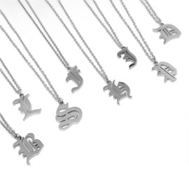 Elefezar Old English Initial Pendant Necklace Letter H Womens Gifts