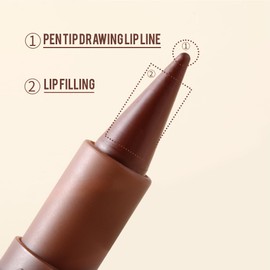 HANJILIAN 3-in-1 Multi-Use Lipstick Lip Liner & Eyeshadow | Matte Nude Dark Brown Red Lip Liner Creamy Lip Pencil Crayon, | Long Lasting Waterproof All-in-One Makeup Pencil for Natural Nude Looks(2#)