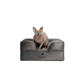 NOAH & PAW Small Dog Bed, 20x15x8 Inch, Cat Bed for Indoor Cats, Orthopedic Eggshell Memory Foam Infused with Cooling Gel, Waterproof Inner Cover Machine Washable (Velvet Collection)