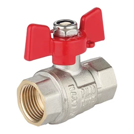 zencQ Ball Valve with Screw Connection 3/4 Inch FF, Ball Valve with Wing Handle, Ball Valve with Lever, Brass Connection with Internal Thread and Wing Handle for Industrial, Water Pumps (3/4 Inch)