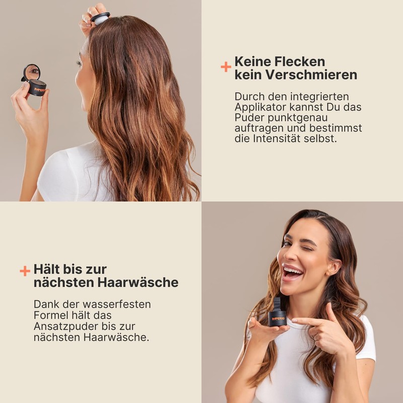IMPERIO Root Touch-Up Powder, Hair Concealer, for Hair Thickening, for