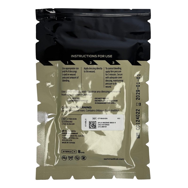 CHITO-SAM 100-3" X 4' Z FOLD Hemostatic Dressing