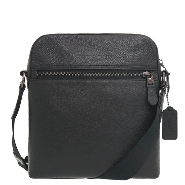 Coach Shoulder Bag F04011 4011 Black Houston Smooth Leather Flight