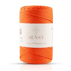 Sensy - Cuerda de poliéster de alta calidad de 5 mm, 104 yardas, 100 % polipropileno, cuerda de macramé, cuerda de ganchillo de 5 mm, hilo de macramé, regalo para tejer (naranja)