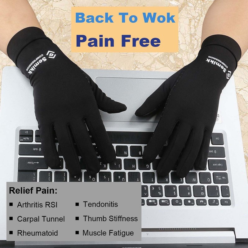 2 Pairs Arthritis Gloves for Women Men, Compression Gloves for