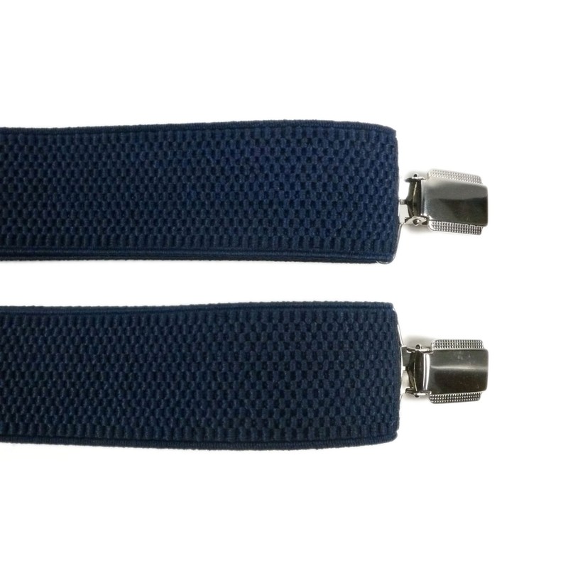 Men's fully adjustable Clip on Braces/Suspenders, 3.5cm - Navy Blue